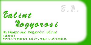 balint mogyorosi business card