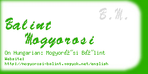 balint mogyorosi business card